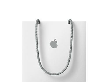 Una shopping bag con il logo Apple al centro sulla parte anteriore