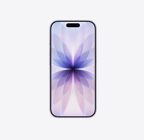 iPhone 17, etupuoli, laventelinvärinen, Dynamic Island keskellä yläreunassa